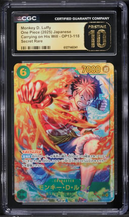 2025 One Piece Japanese Carrying On His Will SEC Monkey D. Luffy #OP13-118 CGC 10 PRISTINE