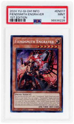 2024 Yu-Gi-Oh! the Infinite Forbidden 1st Edition Fiendsmith Engraver #INFOEN-017 PSA 9