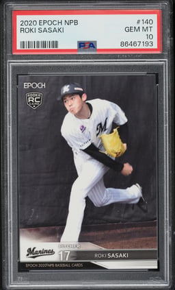 2020 Epoch NPB Roki Sasaki ROOKIE #140 PSA 10 GEM MINT