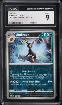 2023 Pokemon Scarlet & Violet Obsidian Flames Umbreon #130 CGC 9 MINT