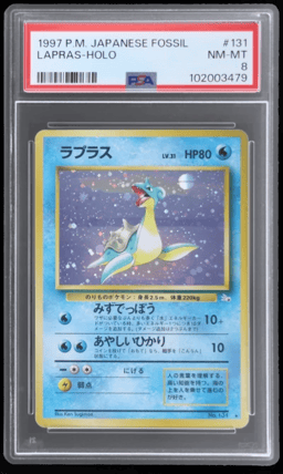 1996 Pokemon Mystery of the Fossils Japanese Holo Lapras #131 PSA 8