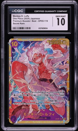 2024 One Piece Japanese Premium Booster Best SEC Monkey D. Luffy #OP05-119 CGC 10 GEM MINT