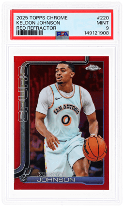 2025 Topps Chrome Red Refractor Keldon Johnson #220 3/5 PSA 9