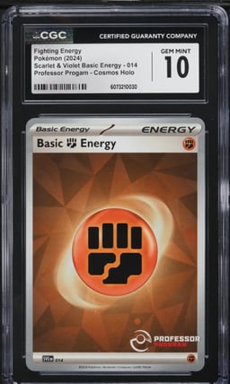 2024 Pokemon SV Basic Energy Professor Progam Cosmos Holo Fighting Energy CGC 10