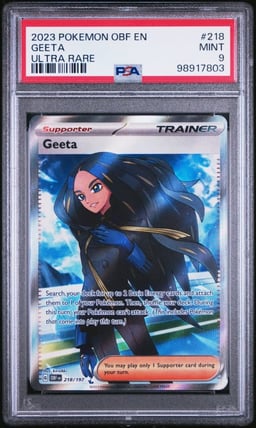 2023 POKEMON OBF EN-OBSIDIAN FLAMES ULTRA RARE #218 GEETA PSA 9