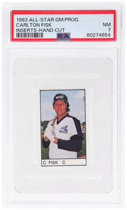 1983 All-Star Game Program Inserts Hand Cut Carlton Fisk PSA 7