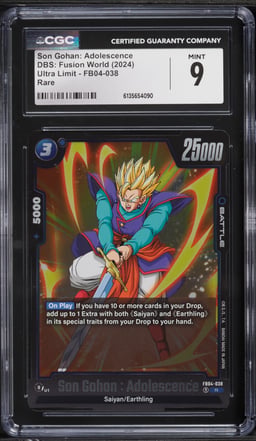 2024 DBS: Fusion World Ultra Limit Son Gohan: Adolescence #FB04-038 CGC 9 MINT