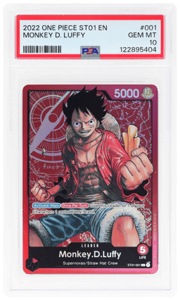 2022 One Piece Starter Deck Straw Hat Crew Leader Monkey D. Luffy #ST01001 PSA 10
