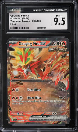 2024 Pokemon Scarlet & Violet Temporal Forces Holo Gouging Fire ex #38 CGC 9.5 MINT+