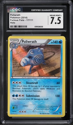 2014 Pokemon XY Furious Fists Holo Poliwrath #17 CGC 7.5 NRMT+