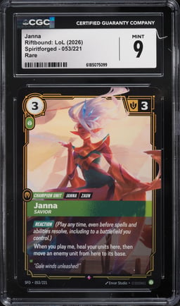 2026 Riftbound League Of Legends Spiritforged Janna #053 CGC 9 MINT