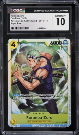 2026 One Piece Adventure On KAMI's Island SR Roronoa Zoro #OP15-113 CGC 10 GEM MINT