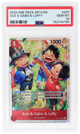 2025 One Piece Carrying On His Will Ace and Sabo and Luffy #OP13-007 PSA 10