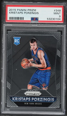 2015 Panini Prizm Kristaps Porzingis ROOKIE #348 PSA 9 MINT