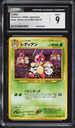 1999 Pokemon Japanese Gold Silver To A New World Ledian #166 CGC 9 MINT