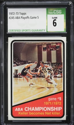 1972 Topps Basketball ABA Playoffs Game 5 #245 CSG 6 EXMT