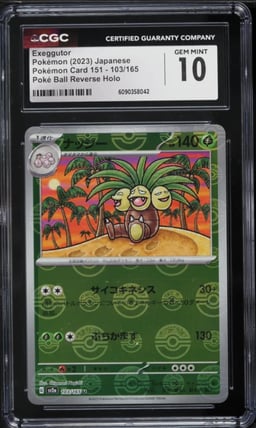 2023 Pokemon Japanese Scarlet & Violet 151 Poke Ball Reverse Holo Exeggutor #103 CGC 10 GEM