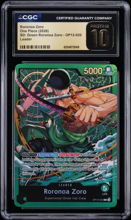 2026 One Piece Starter Deck: Green Leader Roronoa Zoro #OP12-020 CGC 10 PRISTINE