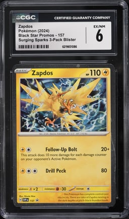 2024 Pokemon Scarlet & Violet Promo Surging Sparks Holo Zapdos #157 CGC 6 EXMT