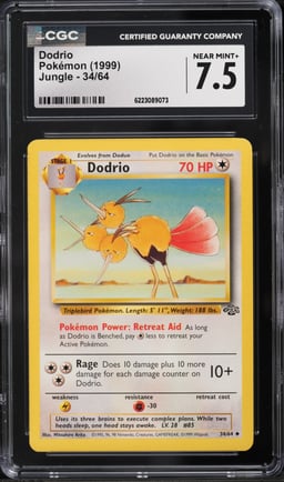 1999 Pokemon Jungle Dodrio #34 CGC 7.5 NRMT+