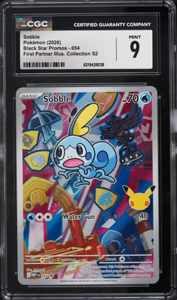 2026 Pokemon Mega Promo First Partner Illustration S2 Full Art Sobble #54 CGC 9 MINT
