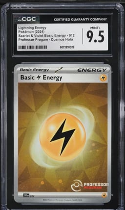2024 Pokemon SV Basic Energy Professor Progam Holo Lightning Energy #12 CGC 9.5