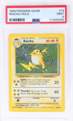 1999 Pokemon Base Set Holo Raichu #14 PSA 9