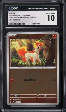 2025 Pokemon Japanese SV Start Deck 100 Battle Collection Reverse Holo Ponyta #087 CGC 10 GEM