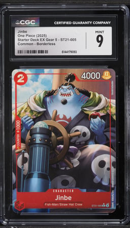 2025 One Piece Starter Deck EX Gear 5 Alt Art Jinbe #ST21-005 CGC 9 MINT