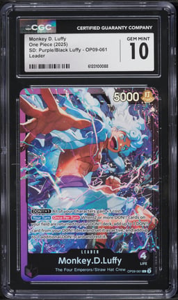 2025 One Piece Japanese SD: Purple Black Leader Monkey D. Luffy #OP09-061 CGC 10 GEM MINT