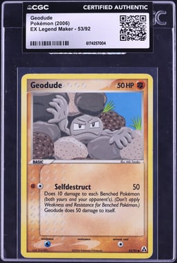 2006 Pokemon Ex Legend Maker Geodude #53 CGC AUTH