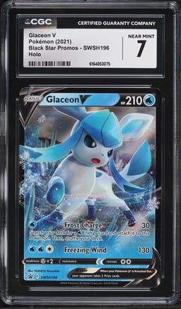 2021 Pokemon Sword & Shield Promo Holo Glaceon V #SWSH196 CGC 7 NRMT