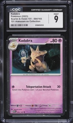2023 Pokemon Scarlet & Violet 151 Alakazam Ex Collection Kadabra #64 CGC 9 MINT