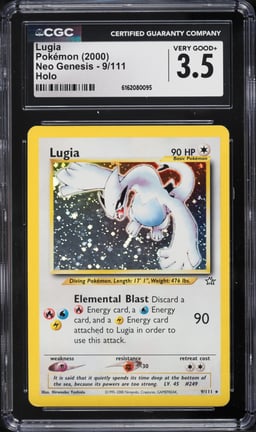2000 Pokemon Neo Genesis Holo Lugia #9 CGC 3.5 VG+