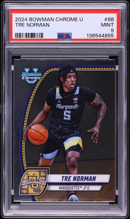2024 Bowman Chrome University Tre Norman ROOKIE #88 PSA 9 MINT