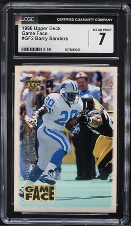 1996 Upper Deck Game Face Barry Sanders #GF2 CGC 7 NRMT