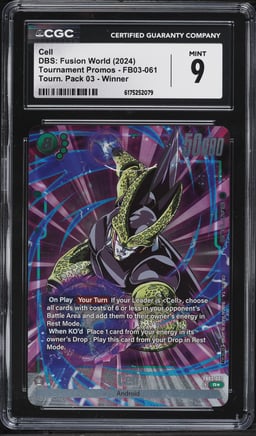 2024 Dragon Ball Super Fusion World Promo Tournament Pack 03 Winner Cell #FB03-061 CGC 9 MINT