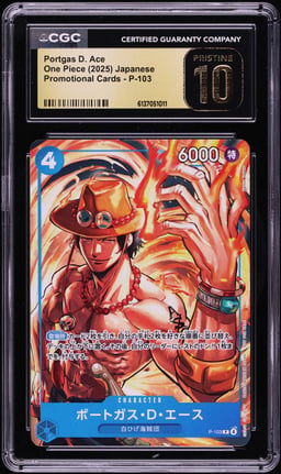 2025 One Piece Japanese Promo Portgas D. Ace #P-103 CGC 10 PRISTINE