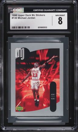 1998 Upper Deck MJ Stickers Michael Jordan #130 CGC 8 NM-MT