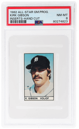1982 All-Star Game Program Inserts Hand Cut Kirk Gibson PSA 8
