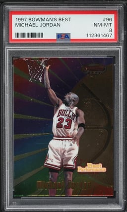 1997 Bowman's Best Basketball Michael Jordan #96 PSA 8 NM-MT