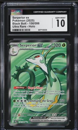 2025 Pokemon SV Black Bolt Full Art Serperior ex #156 CGC 10 GEM MINT