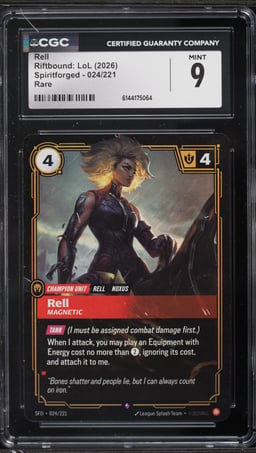 2026 Riftbound: LoL Spiritforged Rell #024 CGC 9 MINT