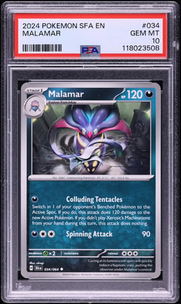 2024 Pokemon SV Shrouded Fable Malamar #034 PSA 10 GEM MINT