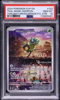 2024 Pokemon SV Promo Twilight Masquerade P.C. ETB Teal Mask Ogerpon #123 PSA 10