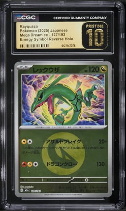 2025 Pokemon Japanese Mega Dream Ex Energy Symbol Reverse Holo Rayquaza #127 CGC 10 PRISTINE