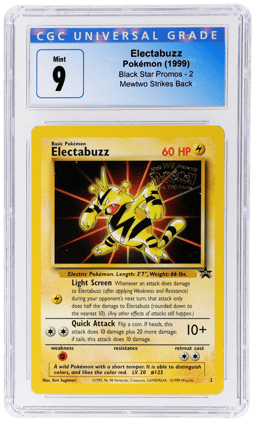1999 Pokemon Wizards of the Coast Black Star Promo Mewtwo Strikes Back Electabuzz #2 CGC 9