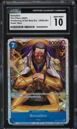 2023 One Piece Awakening New Era Super Rare Borsalino #OP05-051 CGC 10 GEM MINT