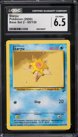 2000 Pokemon Base Set 2 Staryu #95 CGC 6.5 EXMT+
