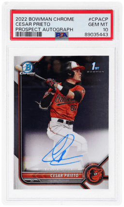 2022 Bowman Chrome Prospect Autograph Cesar Prieto #CPA-CP PSA 10